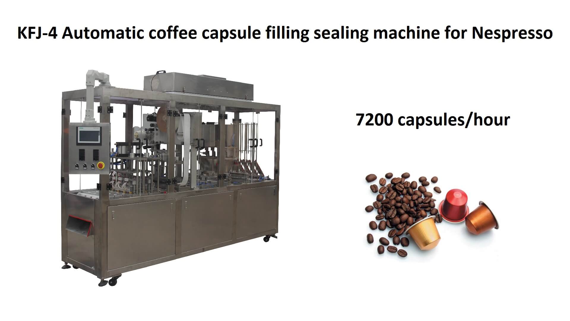 on january 8, 2019, kfj-4 high speed coffee capsule filling and sealing machine